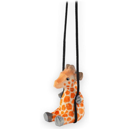 Schwingende Holzgiraffe – Auto Spiegeldeko Handgemacht