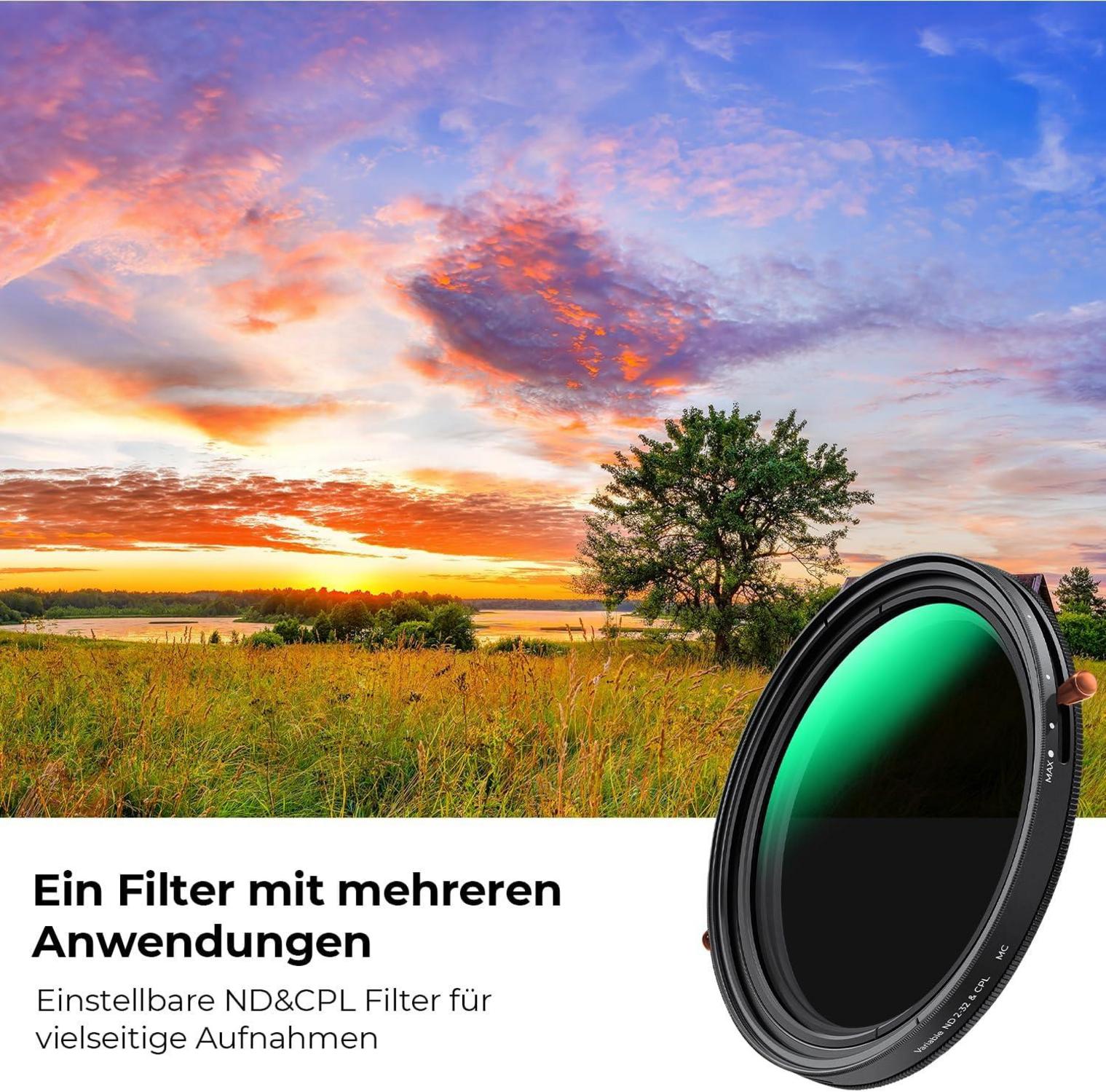 55mm ND CPL Filter 2-in-1 Multifunktional Graufilter Polfilter