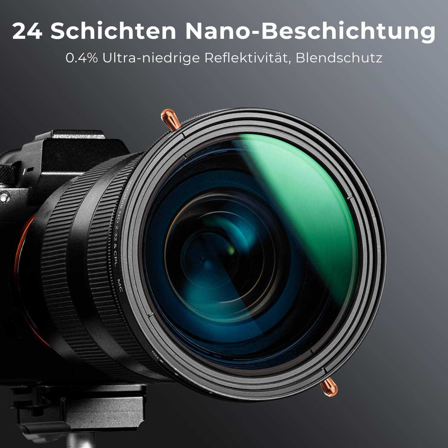 Nano-D Serie ND Filter 55mm CPL&ND2-ND32 2in1 Grau und CPL Polfilter