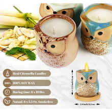 Citronella Duftkerzen Set Geschenkset Frauen Eulen 6 Stück