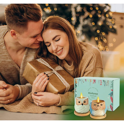 Citronella Duftkerzen Set Geschenkset Frauen Eulen 6 Stück