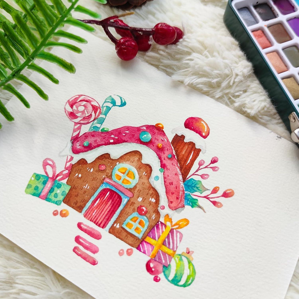 Aquarellfarben Set 128 Farben mit Zubehör, für Anfänger & Profis
