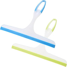 2er Set Gummi Duschabzieher 24 cm Breit für Bad Küche Auto - Grün Blau