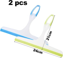 2er Set Duschabzieher Gummi 24 cm Grün Blau für Badezimmer