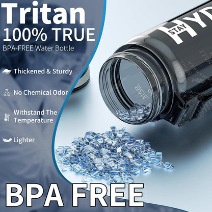 Mevoly Trinkflasche 1L BPA-Frei Tritan Zeitmarkierung