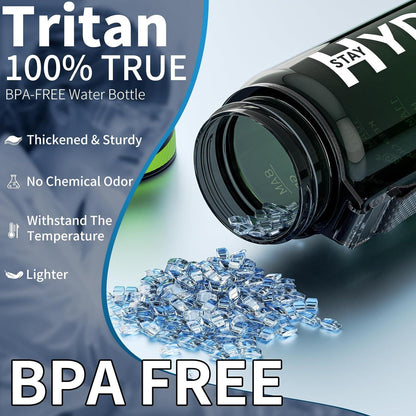 Mevoly Trinkflasche 1L BPA-frei Tritan Sport Zeitmarkierung