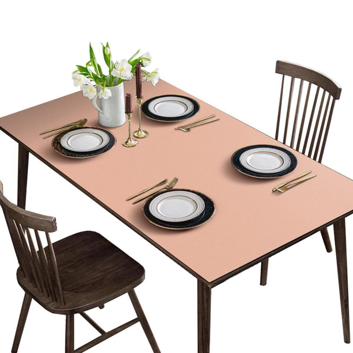 Tischdecke wasserdicht rosa 80x180 cm / 180x80 cm in Lederoptik