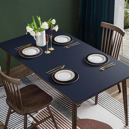 Tischdecke wasserdicht – Marineblau 90x180 cm in Lederoptik