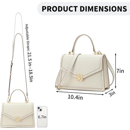 Umhängetasche Damen Leder Beige mit abnehmbarem Gurt