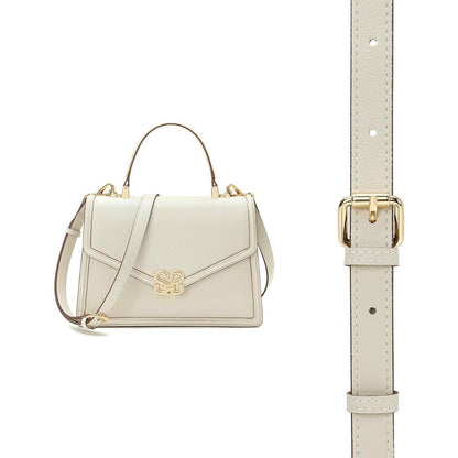 Umhängetasche Damen Leder Beige mit abnehmbarem Gurt