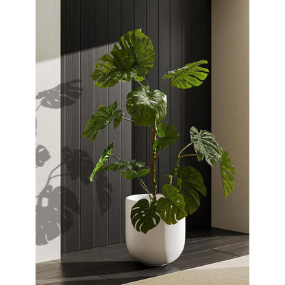 Keramiktopf groß 30cm mit Abflussloch – Weiß