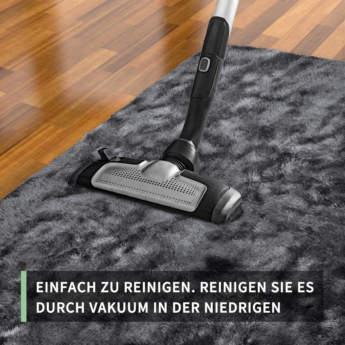 Großer Hochflor Teppich Grau 200x300 Anti-Rutsch Waschbar Flauschige