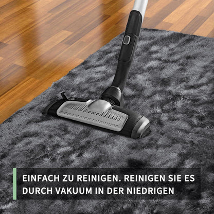 Großer Hochflor Teppich Grau 200x300 Anti-Rutsch Waschbar Flauschige