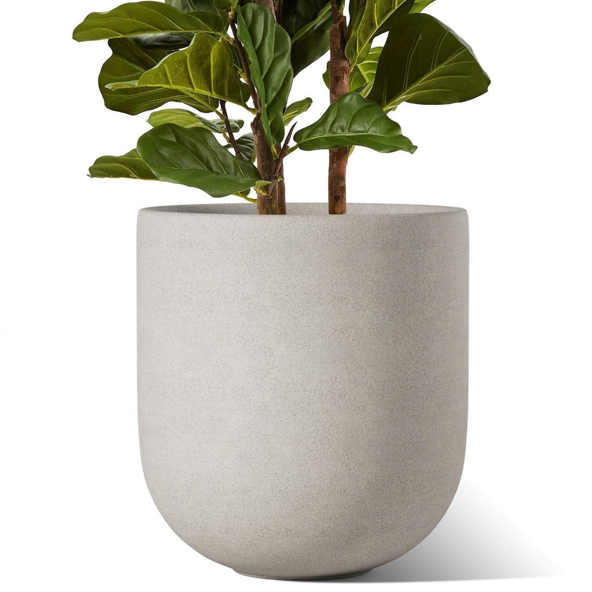 Keramiktopf Grau 30 cm mit Abflussloch