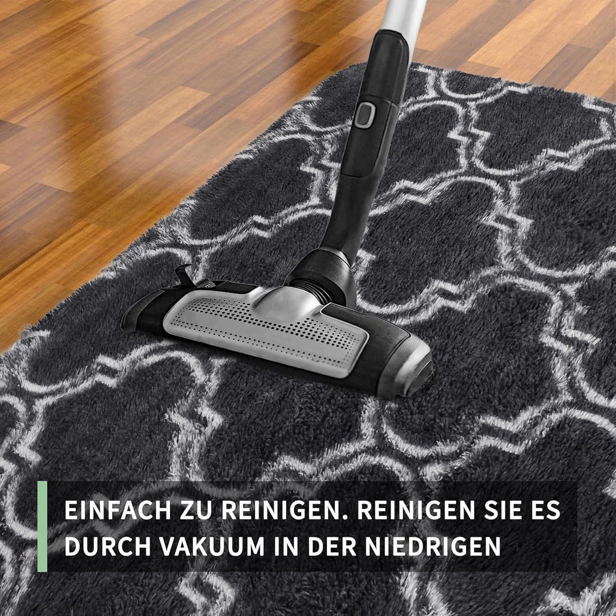 Hochflor Teppich Grau 240x300 – Flauschiger Wohnzimmerteppich Anti-Rutsch