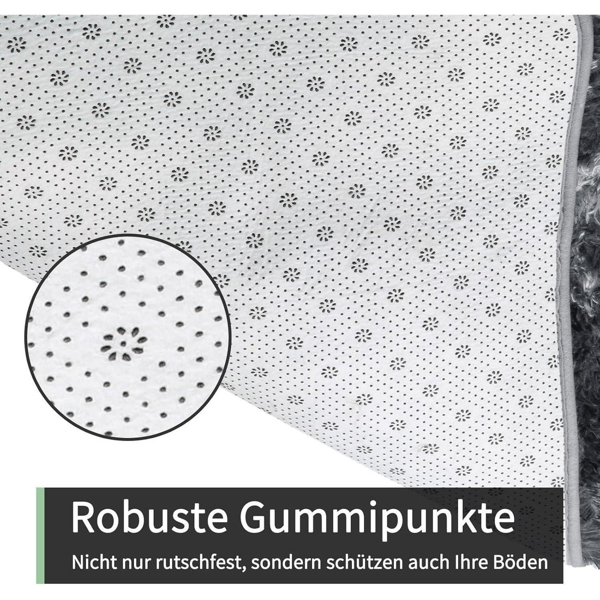 Grauer Hochflor Teppich 240x340 – Waschbar & Rutschfest für Wohnzimmer