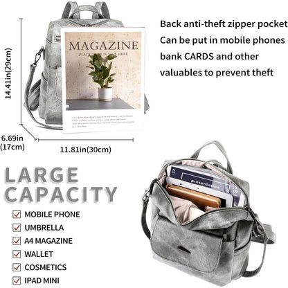 Damen Rucksack 3-in-1 wasserdicht, leicht, grau