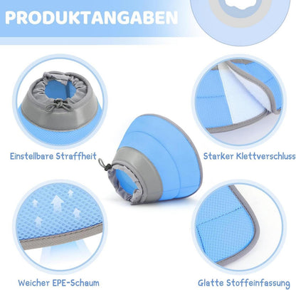 Verstellbare Halskrause Katze Weich Kragen Cone Welpen blau