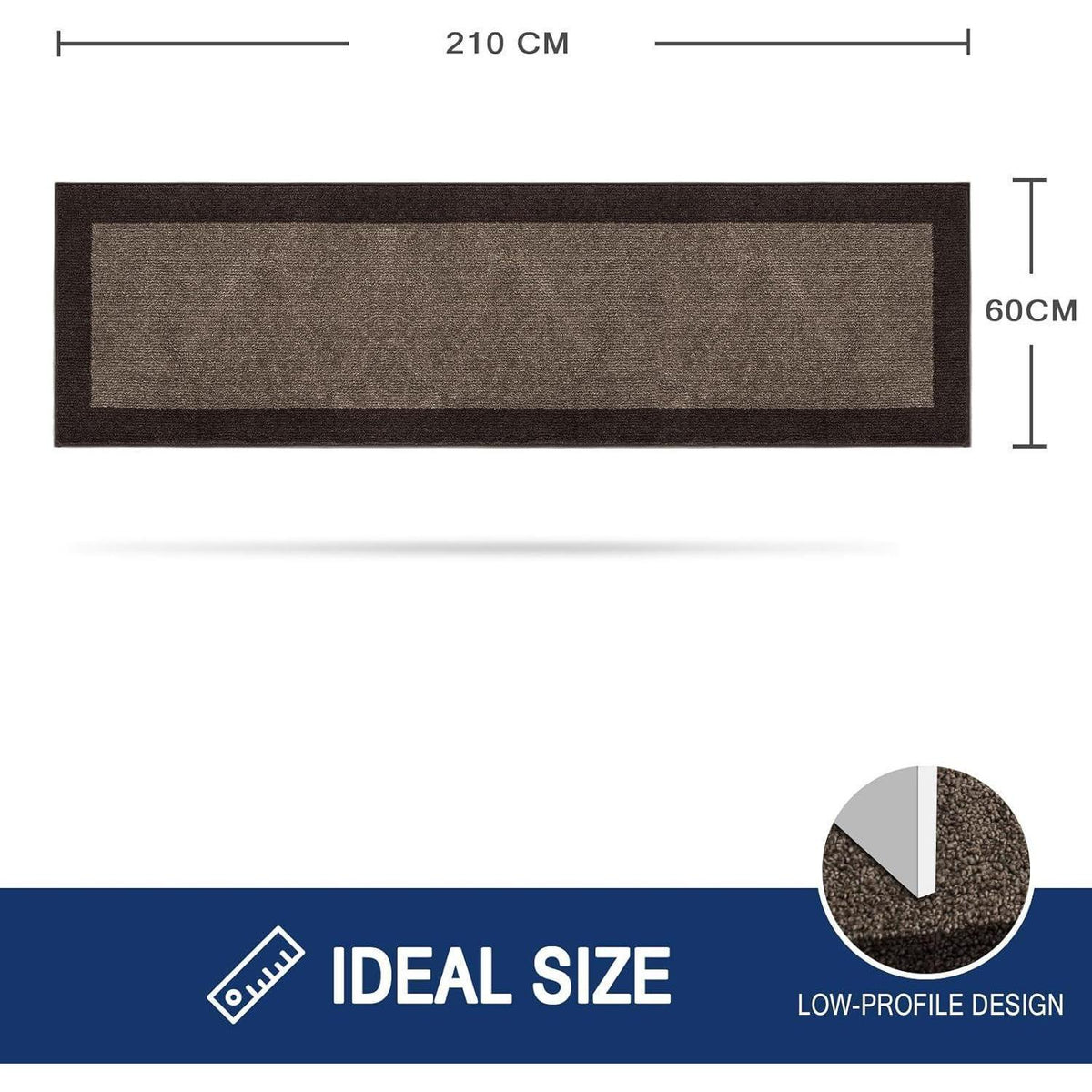 Schmutzfangmatte Braun 60x210 cm – Rutschfest & Waschbar