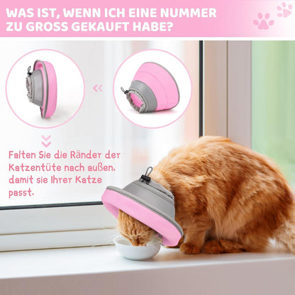 Verstellbarer Halskrause für Katzen nach Operation M rosa