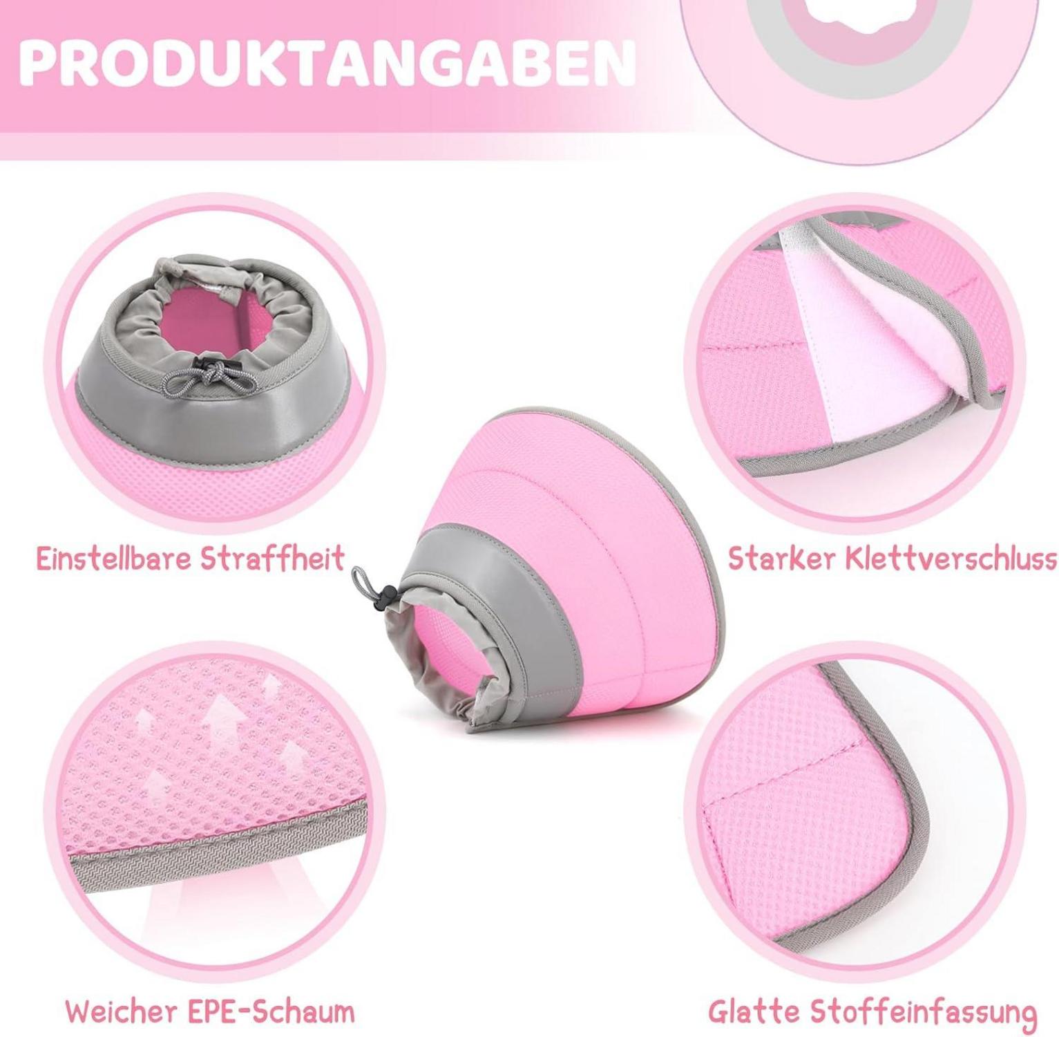 Verstellbare Katzenhalskrause Rosa für Welpen M 20.3-25.4 cm