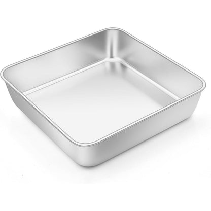 Quadratische Kuchenform aus Edelstahl 20x20x5 cm