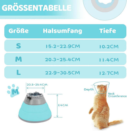 Supet Einstellbare Halskrause Katze Halsband Weich Kragen Cone Grün M