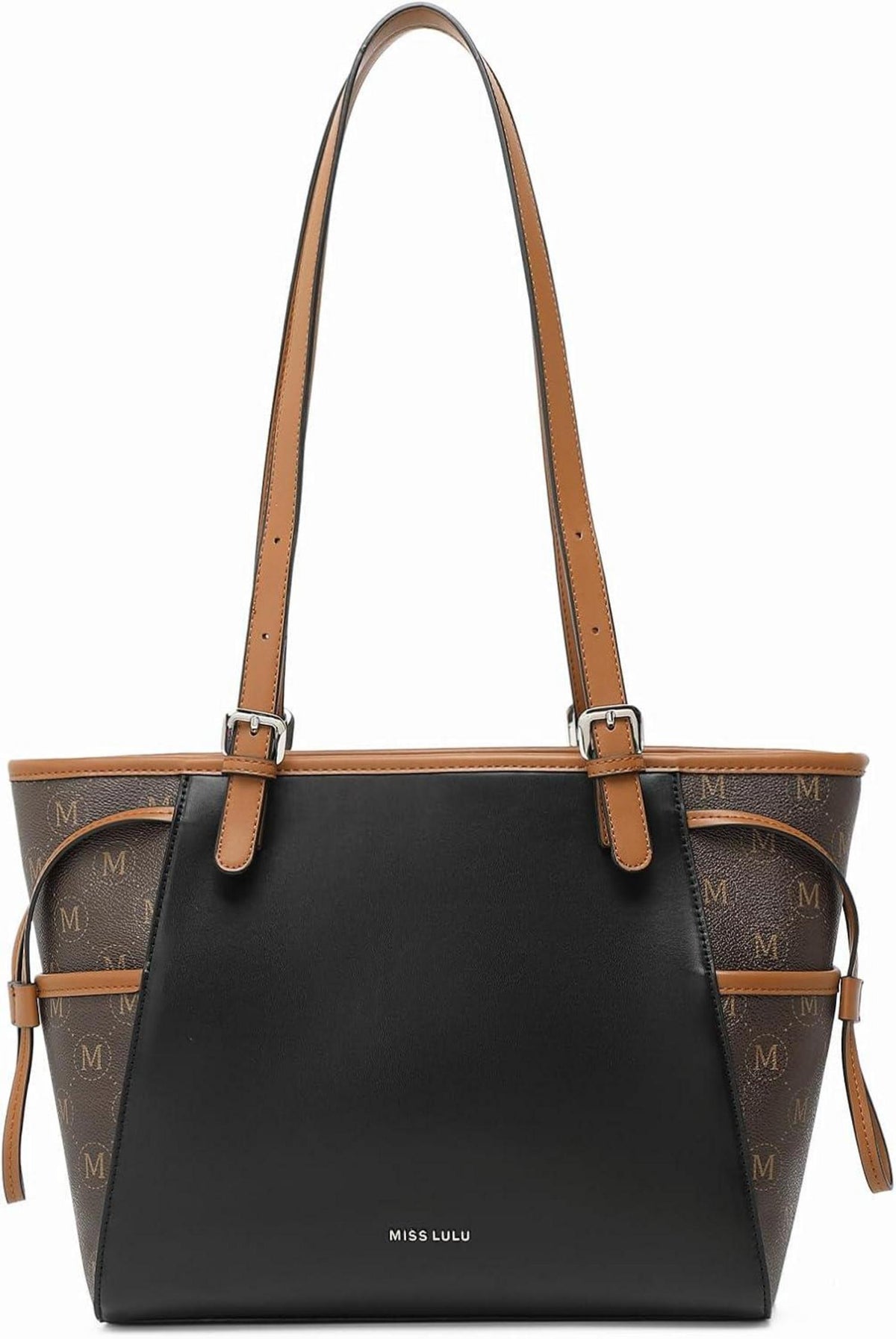 Miss Lulu Damen PU Leder Tote Handtasche mit Schultergurt