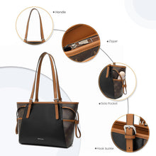 Miss Lulu Damen Handtasche Groß PU Leder Schultertasche mit