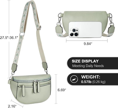 Bauchtasche Damen Klein PU Leder Crossbody Umhängetasche Verstellbarer