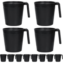 8er Set wiederverwendbare Kaffeetassen 500ml - Schwarz