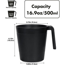 8er Set wiederverwendbare Kaffeetassen 500ml - Schwarz