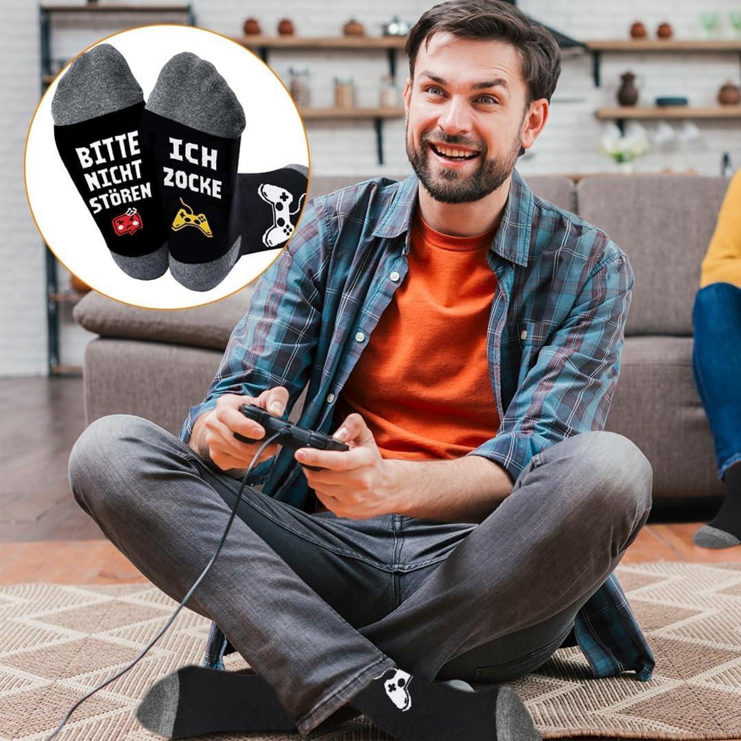 Spaßige Gaming Socken mit Spruch für Männer und Frauen 43-46
