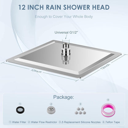 30cm Regendusche Edelstahl Chrom – Wassersparend & Verstellbar