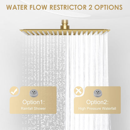 40cm Regendusche Gold – Großer Edelstahl Wasserfall Duschkopf