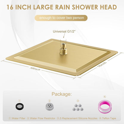 40cm Regendusche Gold – Großer Edelstahl Wasserfall Duschkopf