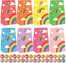 Regenbogen Geschenktüten Aufkleber Partytüten Kraftpapier Candy Tüten