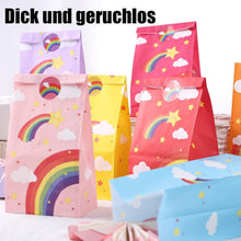 40 Stück Regenbogen Geschenktüten mit Aufkleber, Kraftpapier