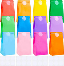 48 Stück Bunte Papiertüten mit Aufkleber für Geschenke & Partys