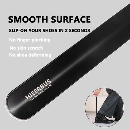 HieerBus Edelstahl Schuhlöffel Lang 45cm - Metall Shoehorn