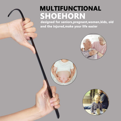 HieerBus Edelstahl Schuhlöffel Lang 45cm - Metall Shoehorn