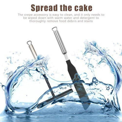 Crepes Verteiler & Spatel Set – Edelstahl & Silikon