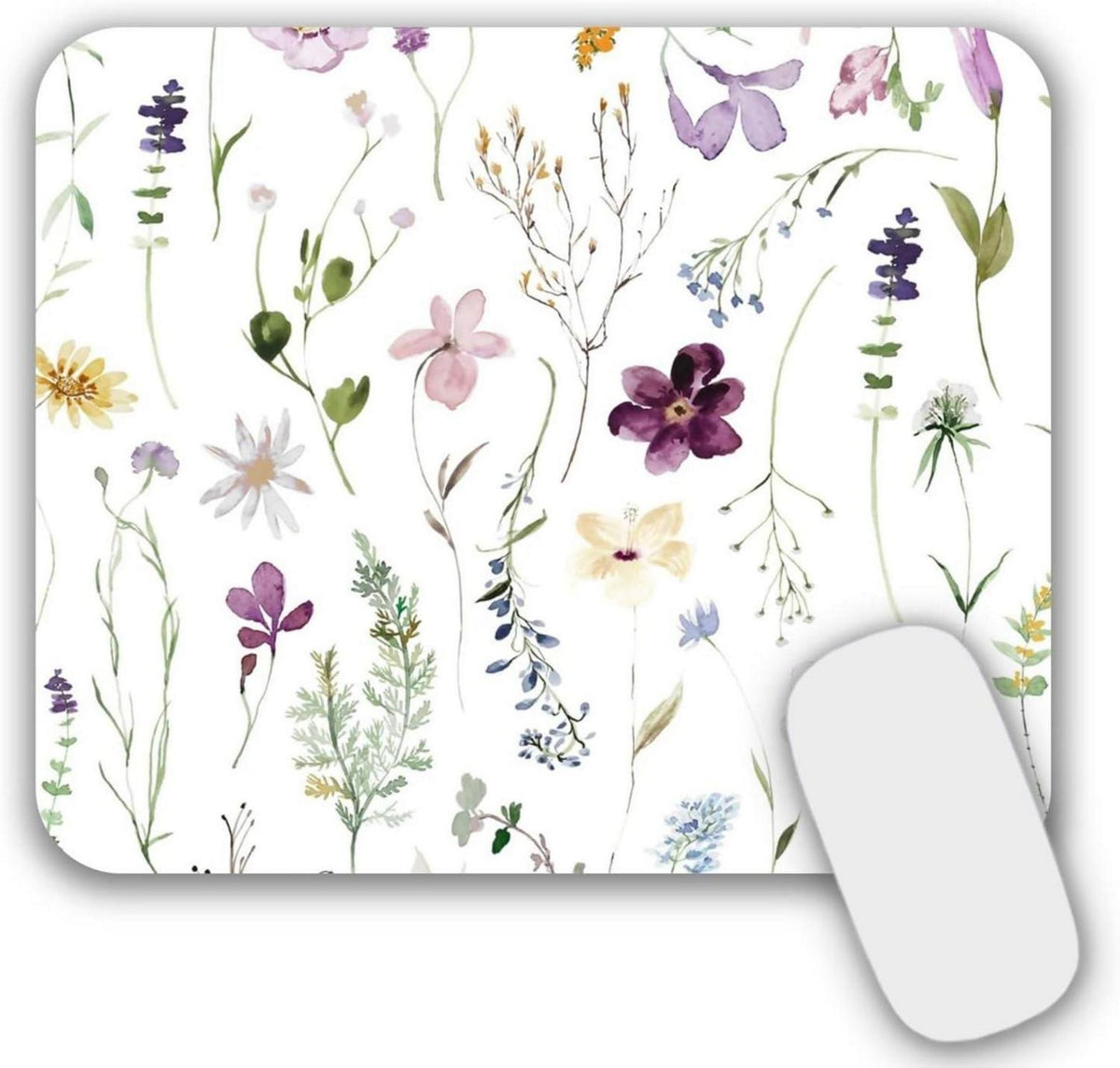 Mauspad Klein mit Blumenmotiv 24 x 20 cm Ultra glatte Lycra-Oberfläche