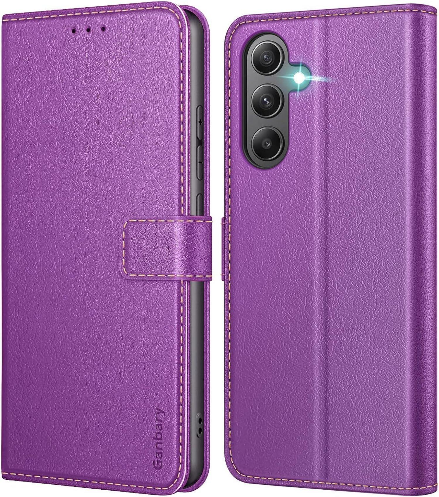 Samsung Galaxy A35 5G Handyhülle Leder Klapphülle Violett