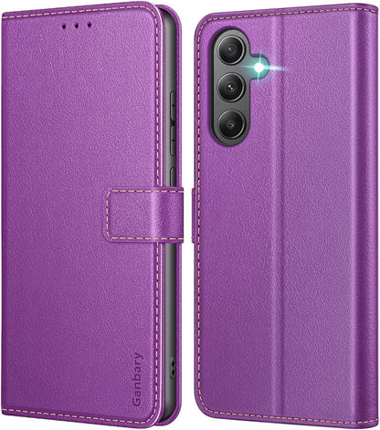 Samsung Galaxy A35 5G Handyhülle Leder Klapphülle Violett