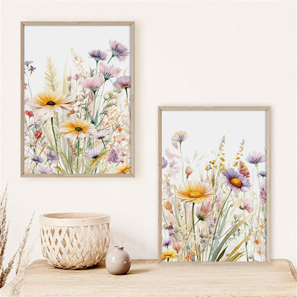 Gänseblümchen Poster 3er Set Wohnzimmer Kunstdrucke Leinwandbilder
