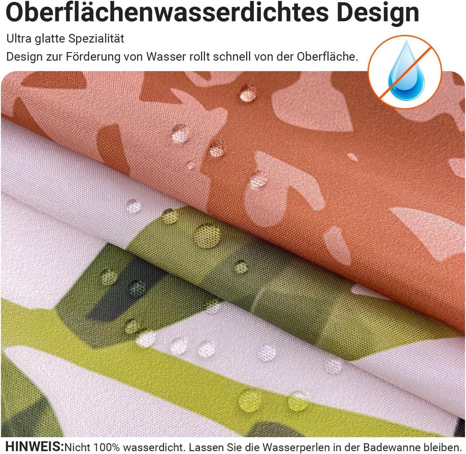 Duschvorhang Blätter Linie 180x200cm Antischimmel Polyester