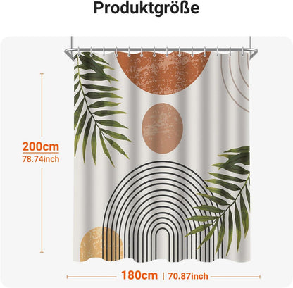 Duschvorhang Blätter Linie 180x200cm Wasserdicht Polyester Textil