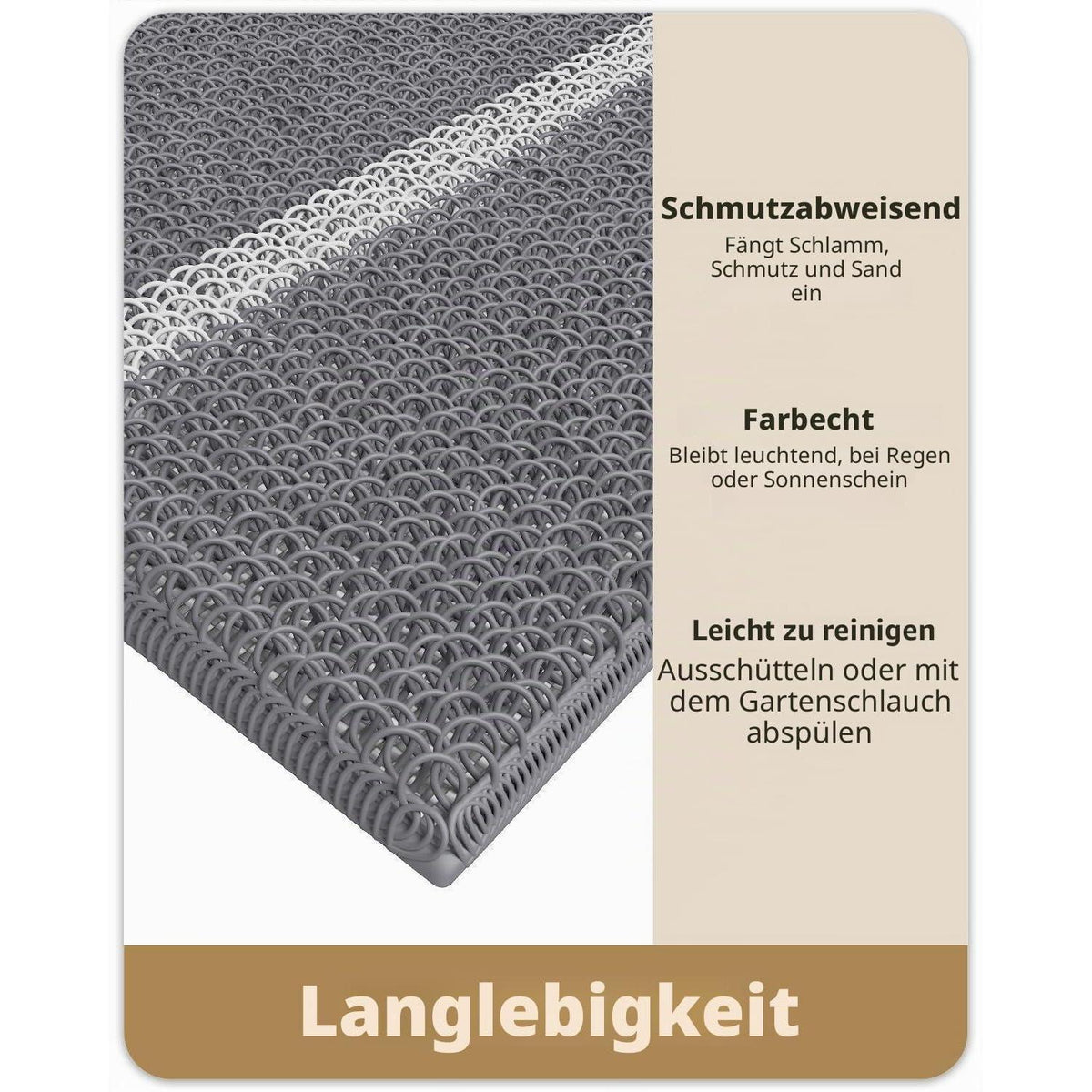 Schmutzfangmatte Grau 120x180 cm – Rutschfest & Waschbar