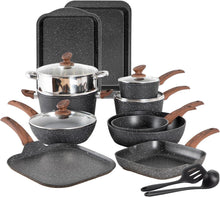 17-teiliges Induktions-Kochgeschirr-Set mit Granitbeschichtung und